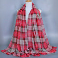 Goods on stock classic plaid cotton voile model hijab